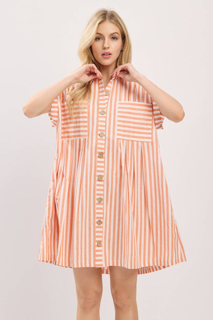 Striped Button Down Dress