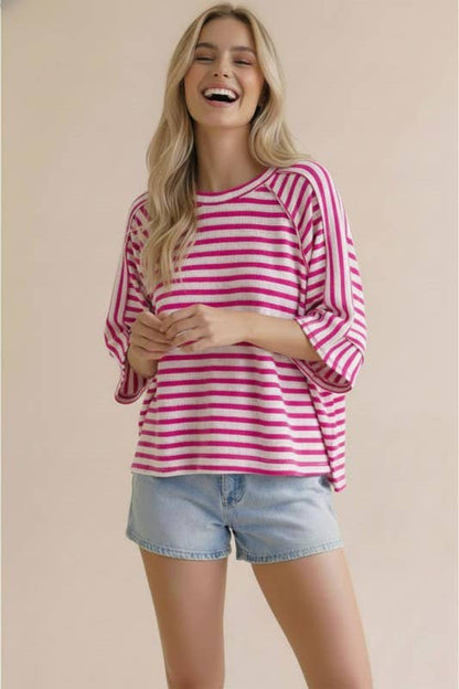 Raglan Stripe Top - PLUS