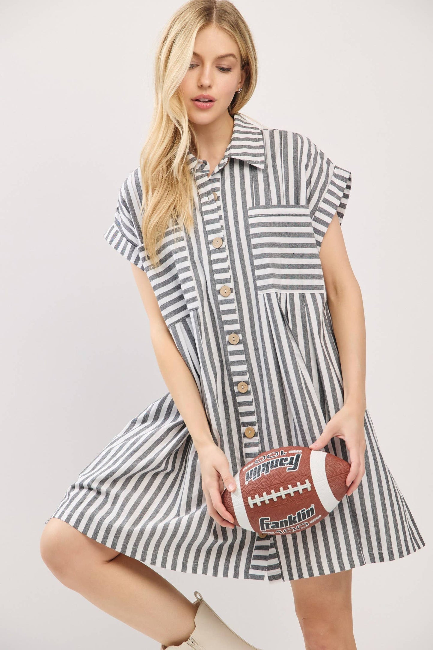 Striped Button Down Dress