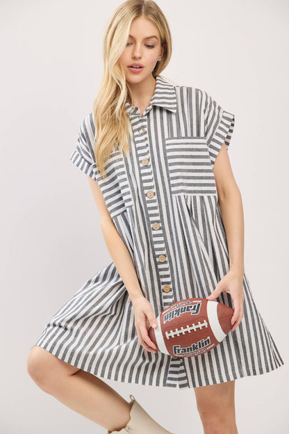 Striped Button Down Dress
