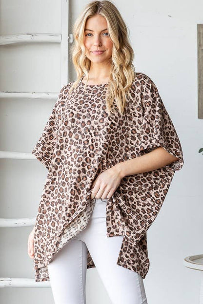 Leopard DROP SHOULDER TOP