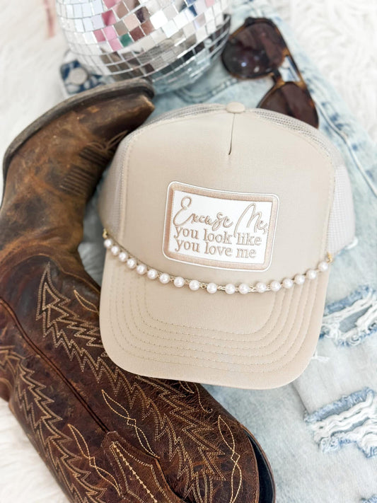 Look Like You Love Me Trucker Hat With Chain