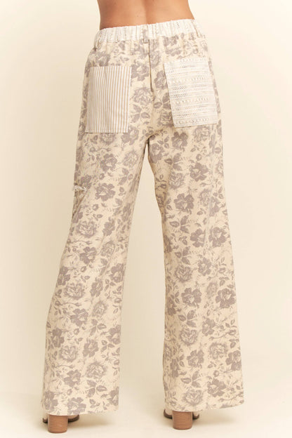 FLORAL PATCHWORK PANTS