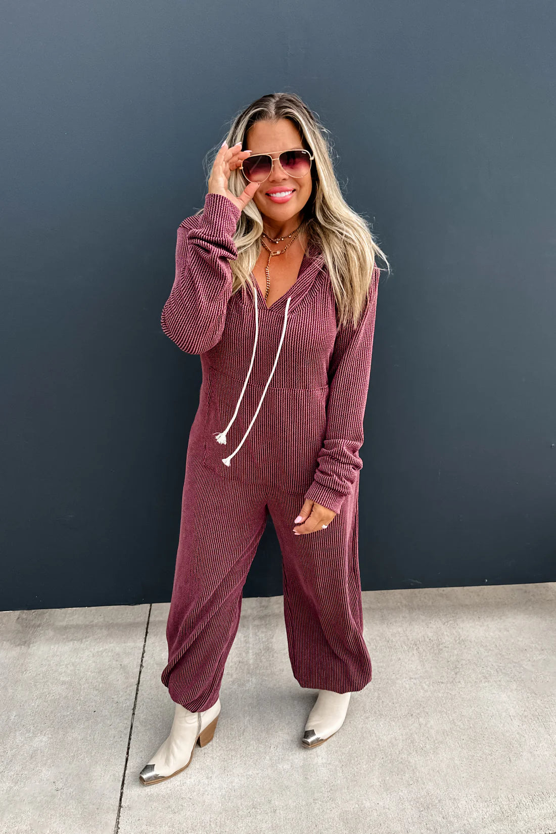 Ribbed Hayden Hoodie Jumpsuit