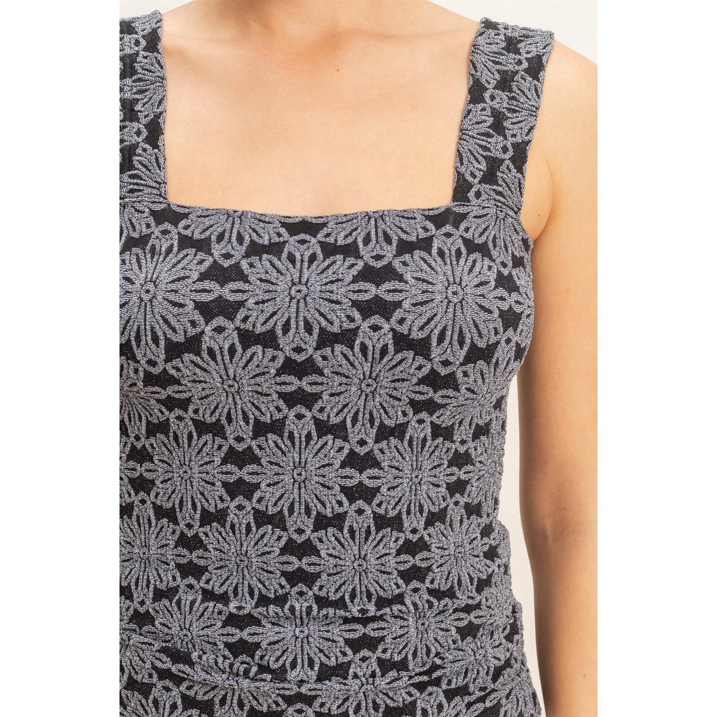 Floral Square Neck Top