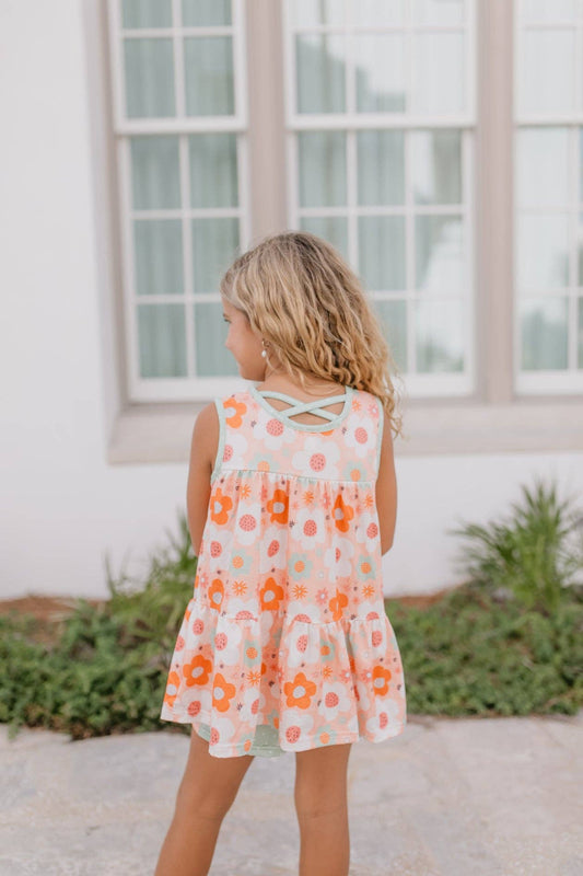 Kids Retro Flower Short Set