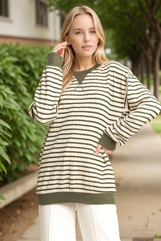 LONG SLEEVE STRIPE TOP