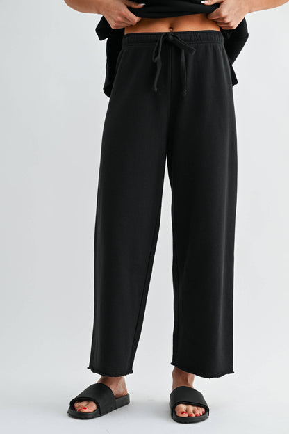 Wide-Leg Fleece Pants