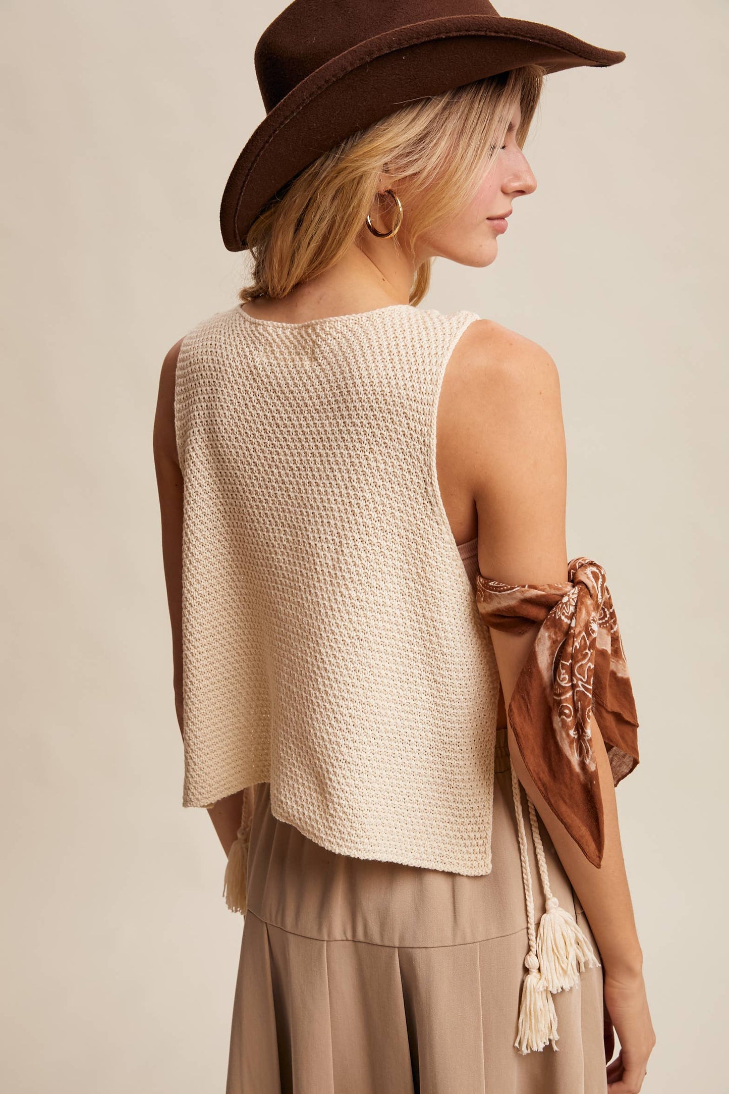 Crochet Side Tie Vest