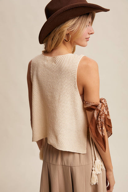 Crochet Side Tie Vest