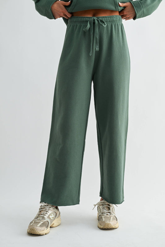 Wide-Leg Fleece Pants