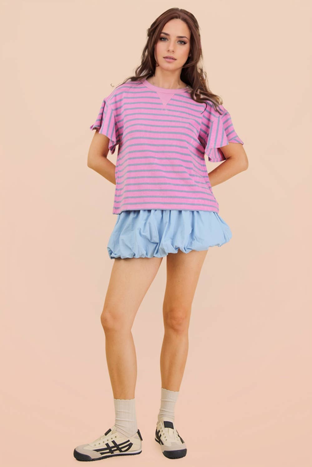 Oversized Casual Stripe Knit Top