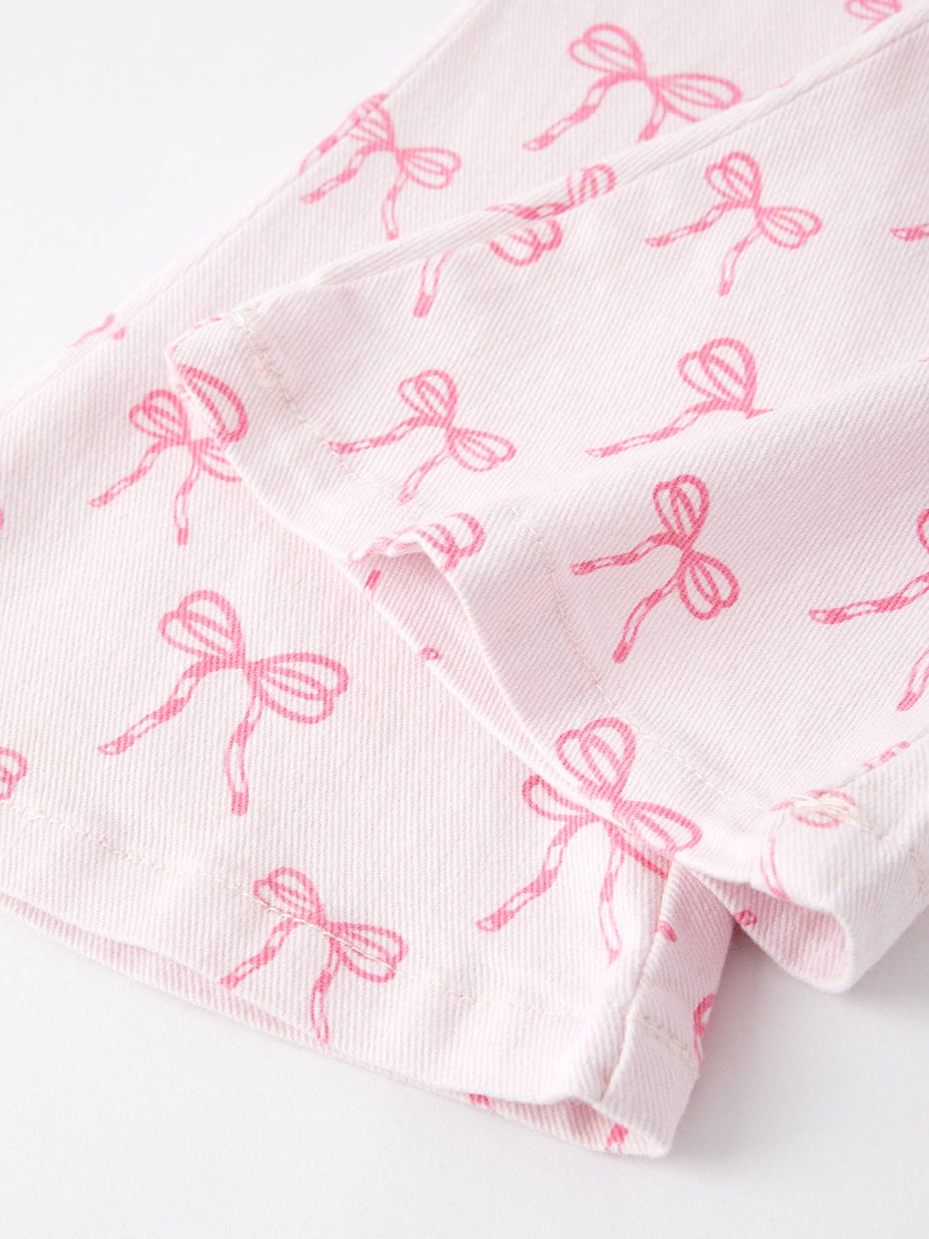 Girls Pink Bow Flared Jeans