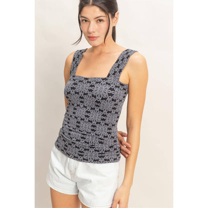 Floral Square Neck Top