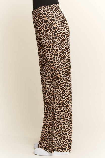SPLIT LEOPARD-CHECKERED PANTS