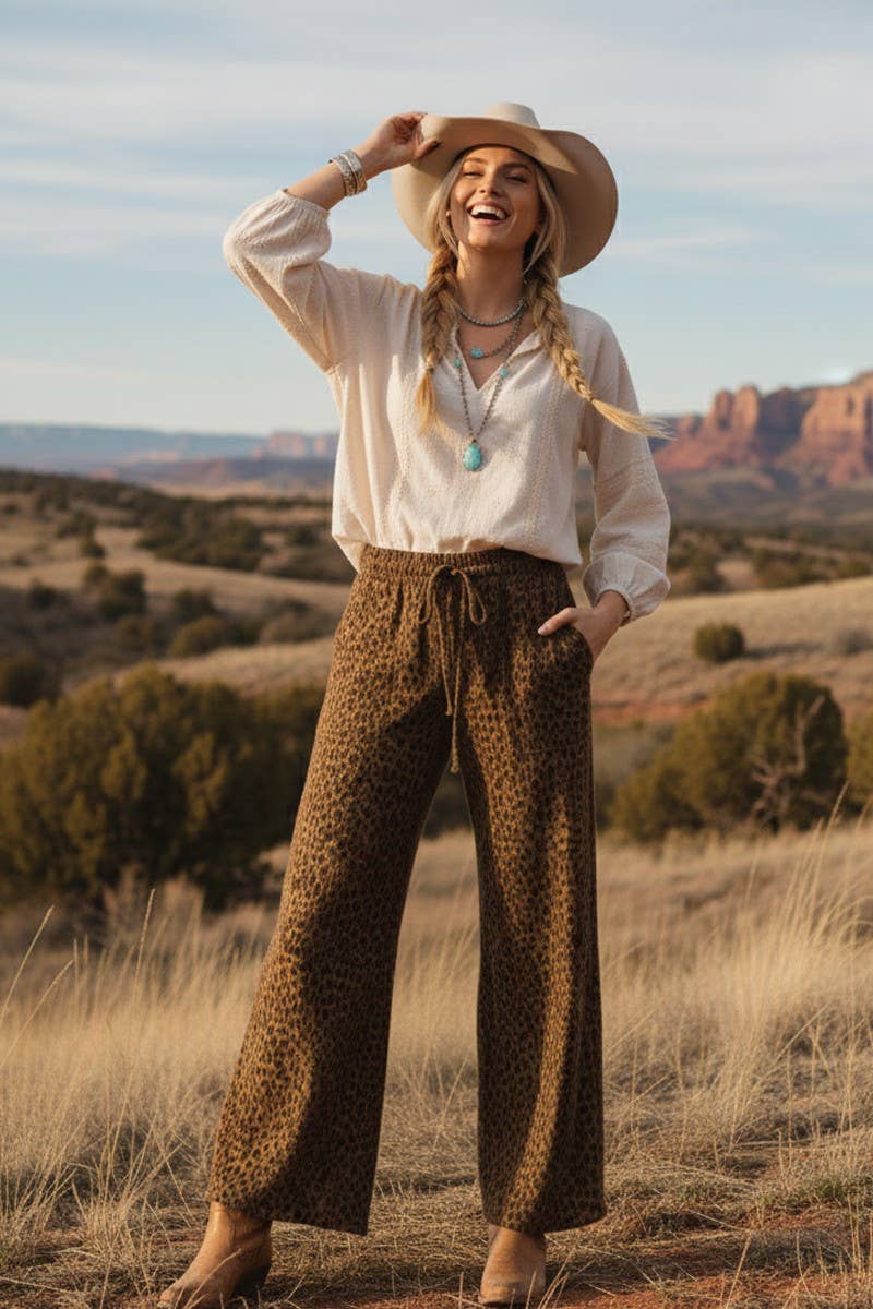 Leopard Drawstring Pants