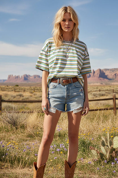 Striped Oversized Relaxed Top