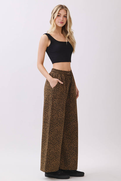 Leopard Drawstring Pants