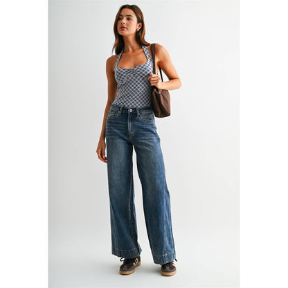 HIGH-RISE WIDE PANEL JEANS