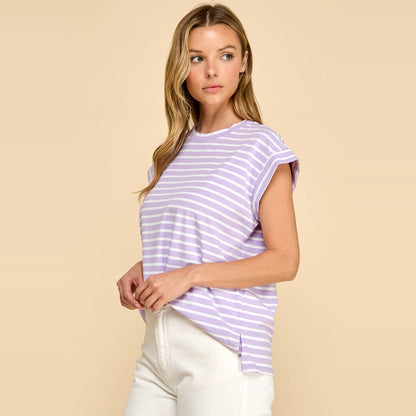 Striped Cap Sleeve Top