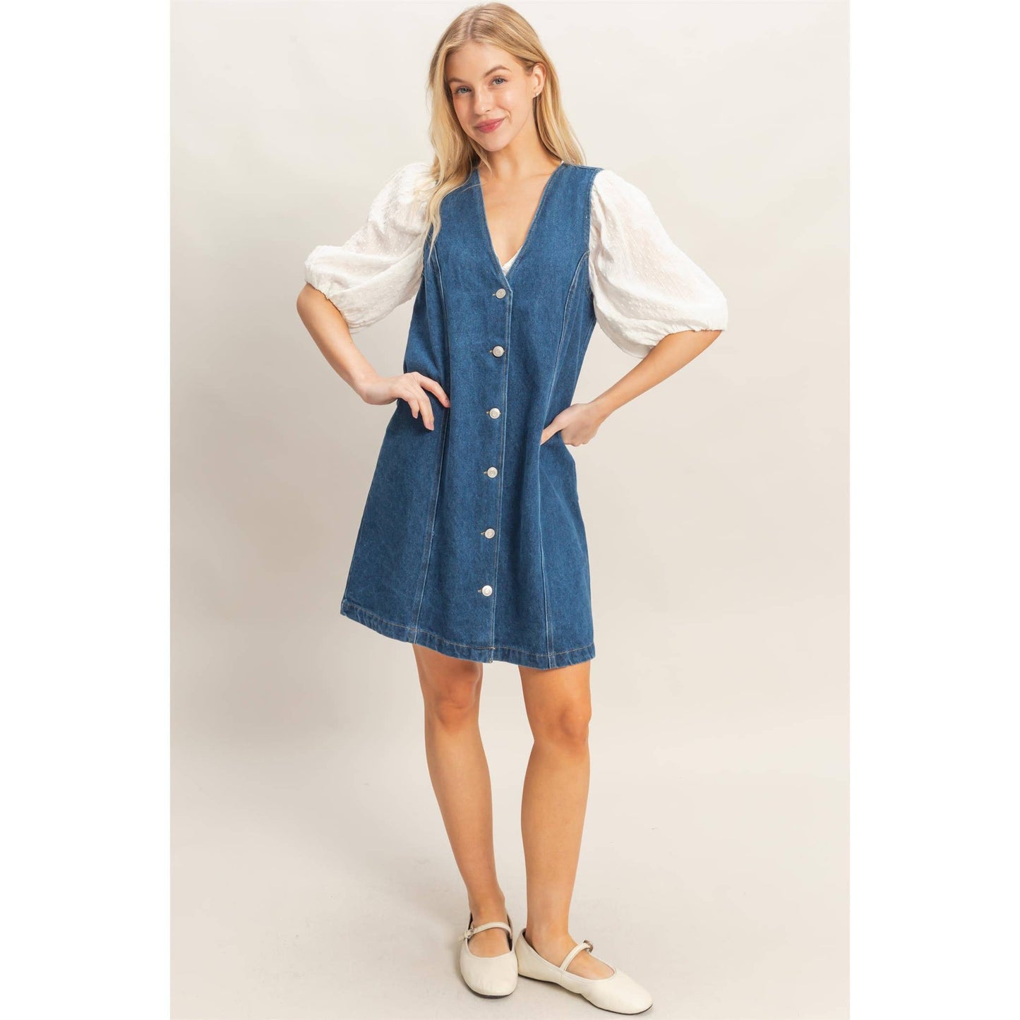 Button Down Denim Dress