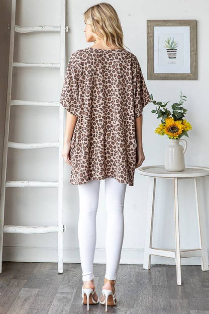 Leopard DROP SHOULDER TOP