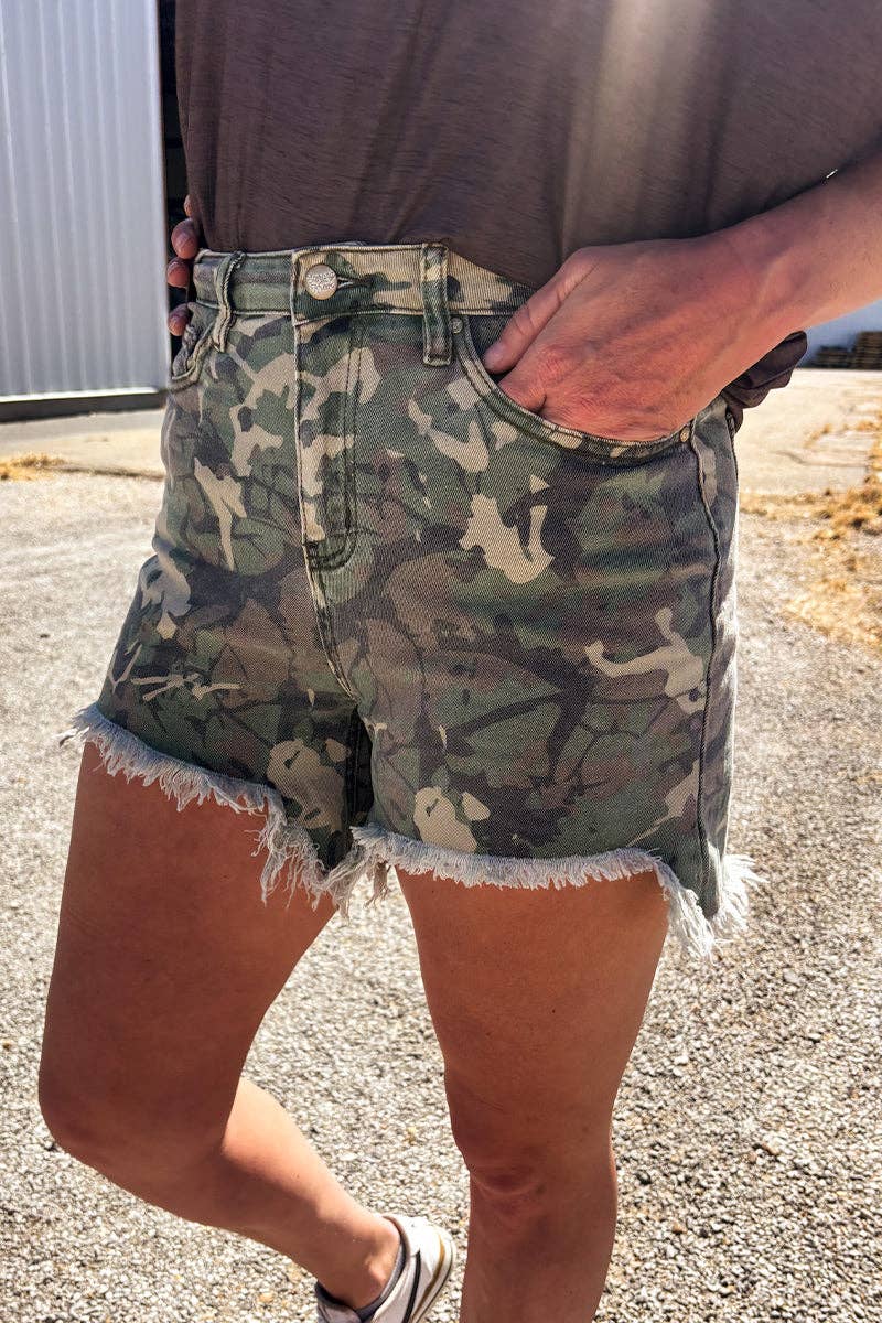 Kreek Denim Shorts - Camo