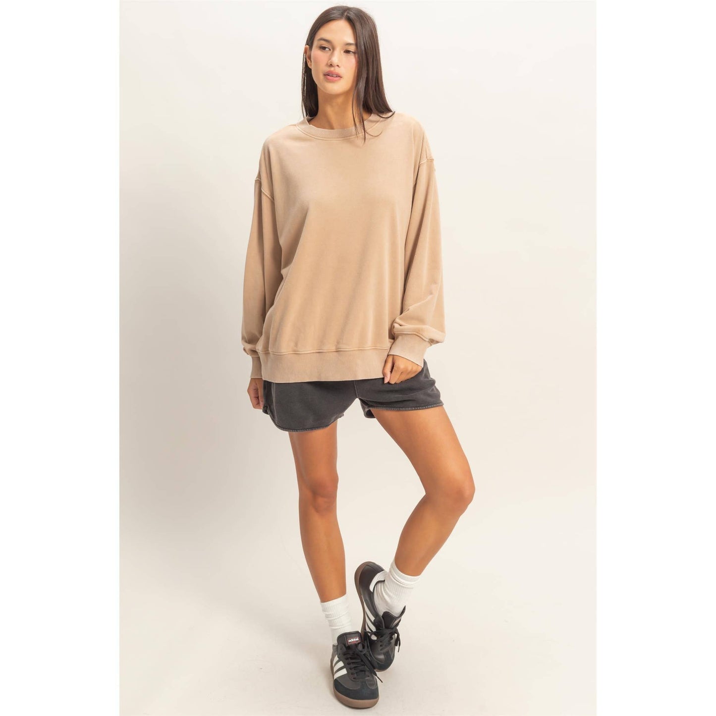 Mineral Washed Crew Neck Sweatshirt