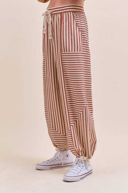 Striped Parachute Pants