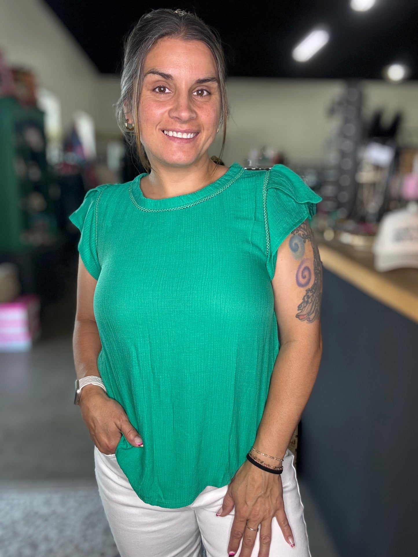 Ruffle sleeve top