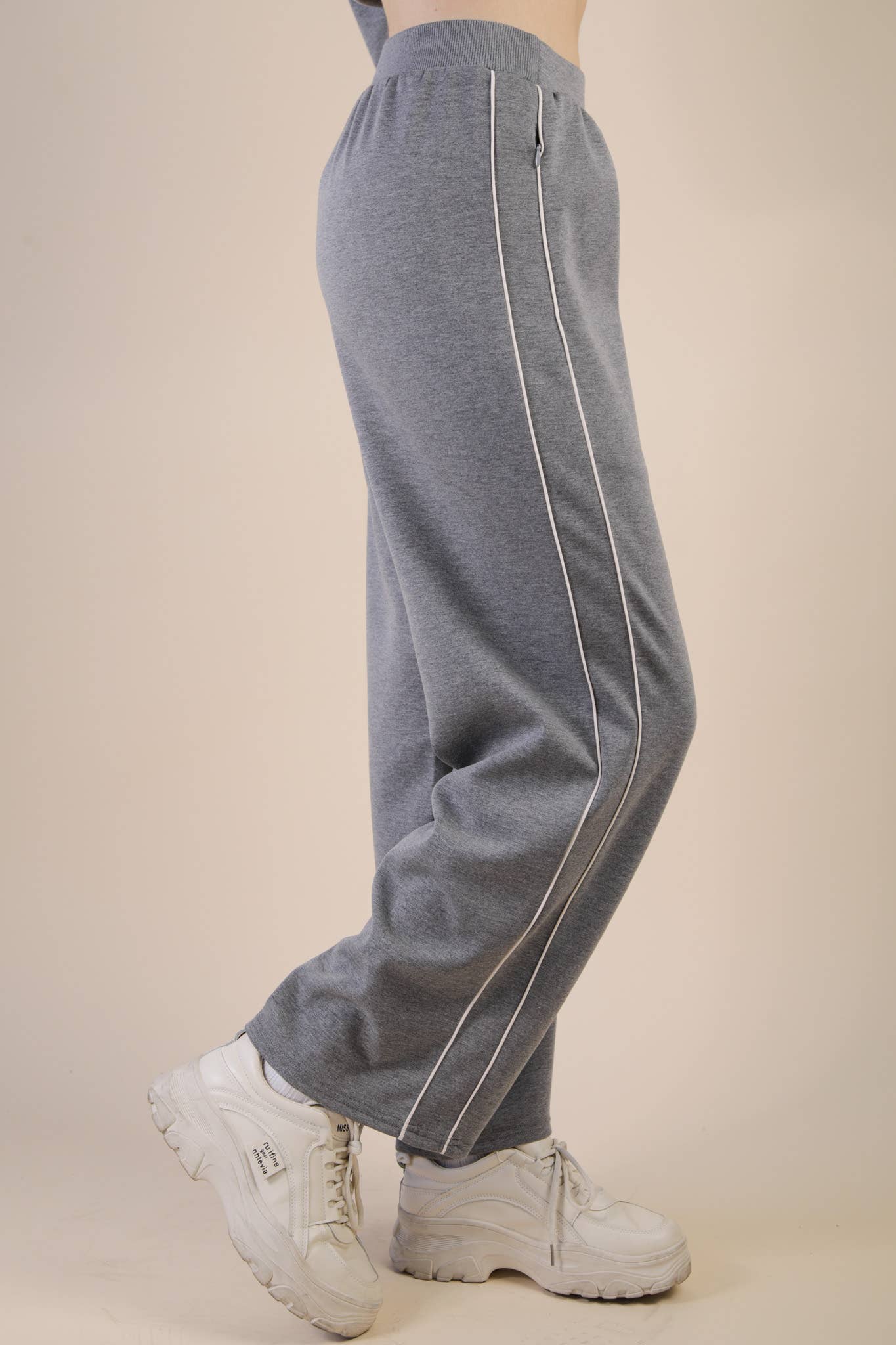 Wide Leg Scuba Sweat Pants