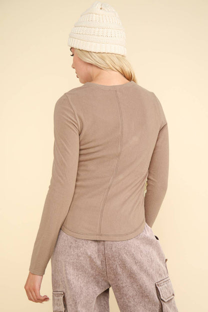 Soft brushed solid knit casual top
