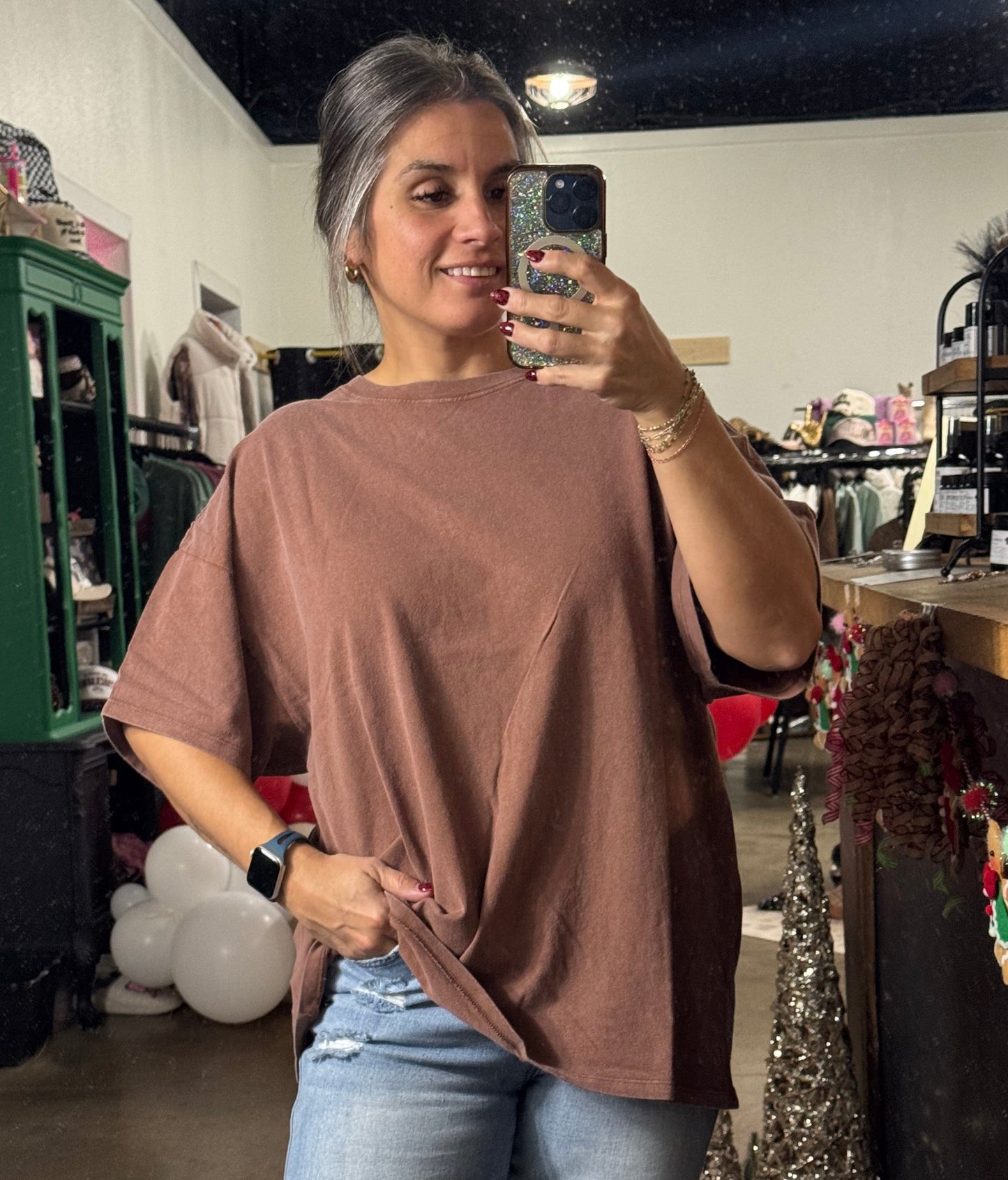 Oversized Boyfriend Tee - Mocha