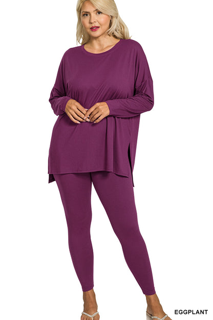 Long Sleeve Soft Lounge Set - Plus