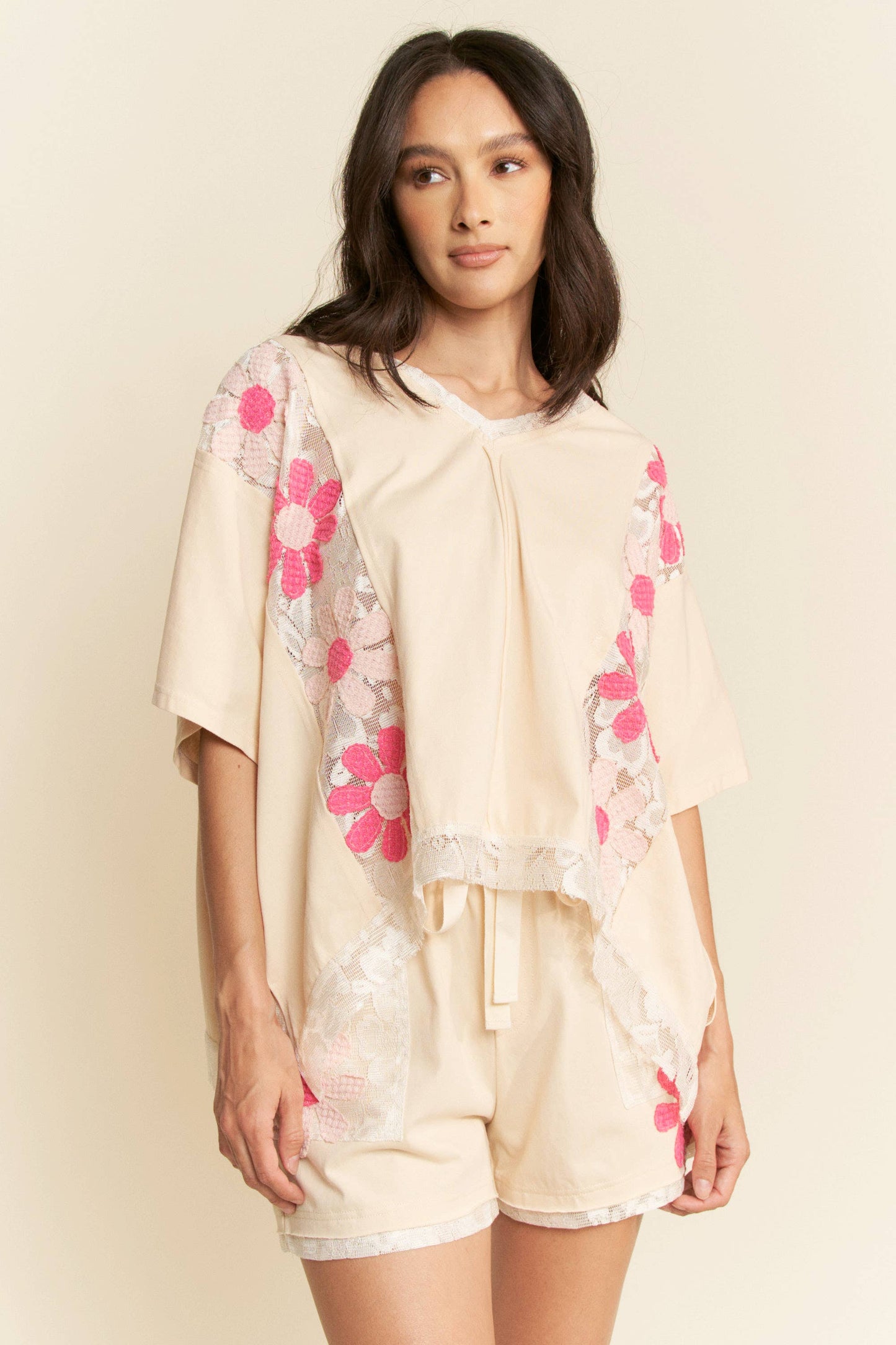 FLORAL PATCHWORK TOP
