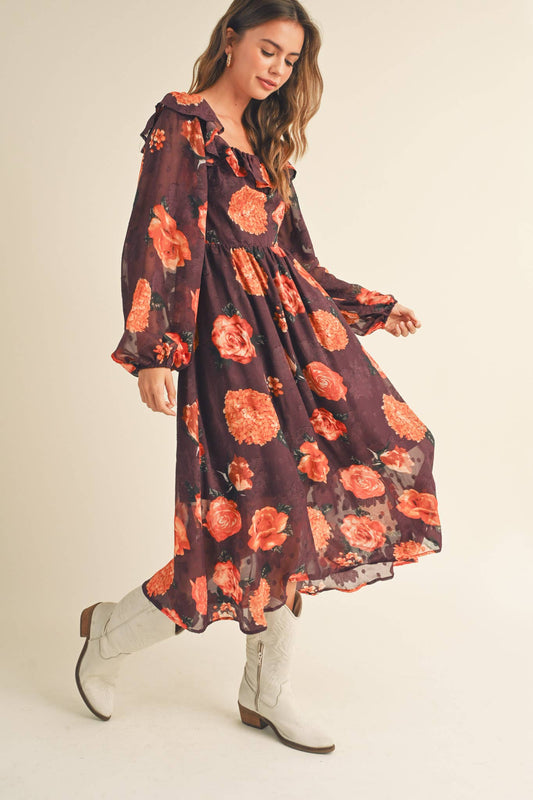 Ruffle Floral Dress