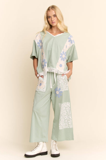 FLORAL PATCHWORK TOP