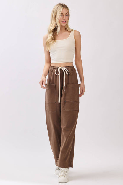 French Terry Wide-Leg Pants