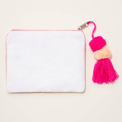 'Wifey' Seed Bead Canvas Pouch with Tassel