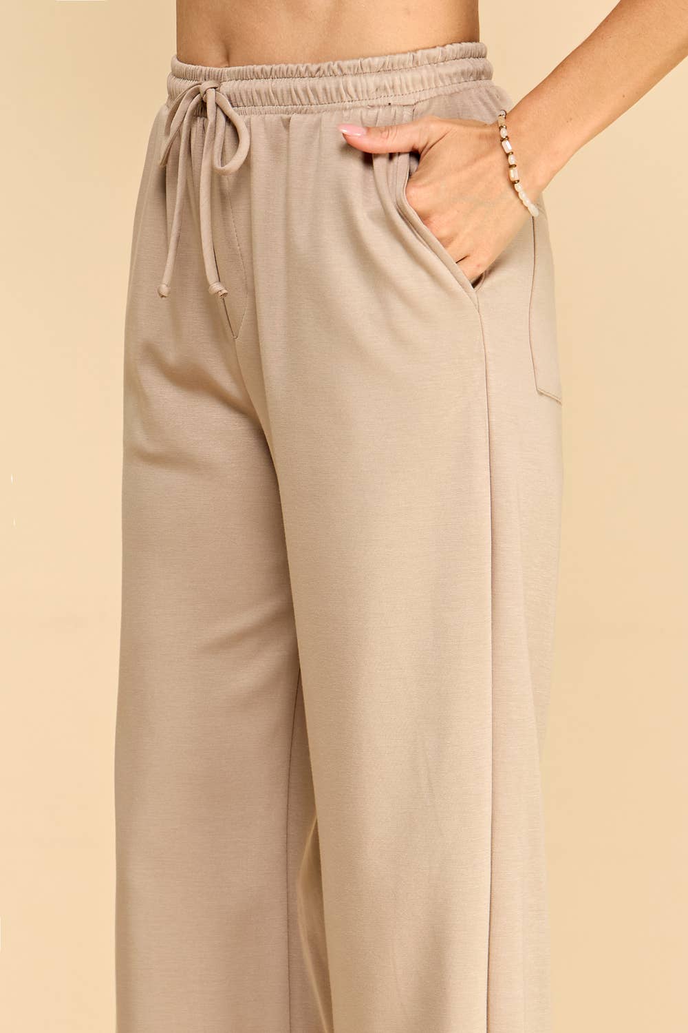 Wide Leg Drawstring Lounge Pants with Pockets