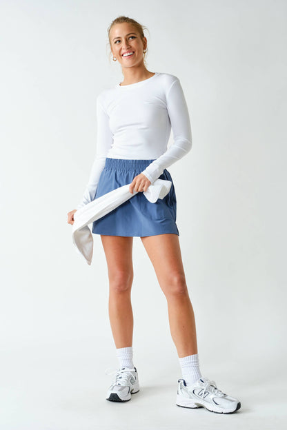 Essential Long-Sleeved Micro-Ribbed Athleisure Top