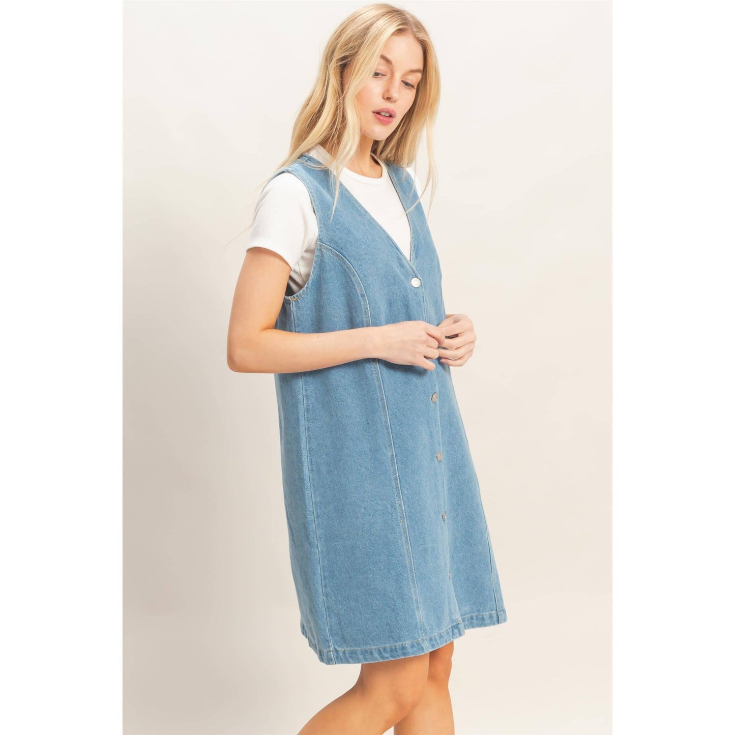 Button Down Denim Dress