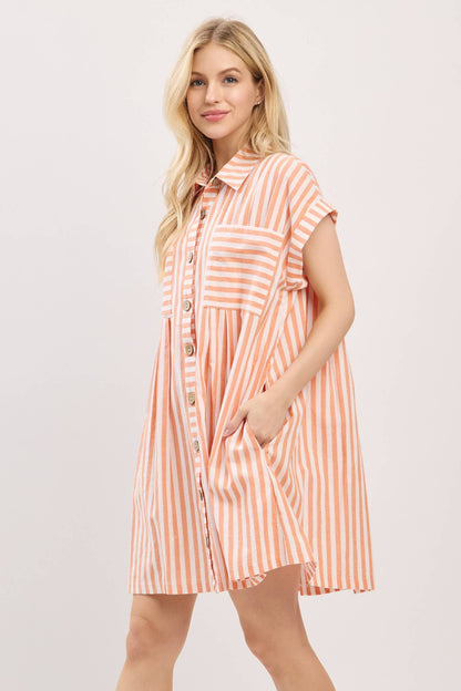 Striped Button Down Dress