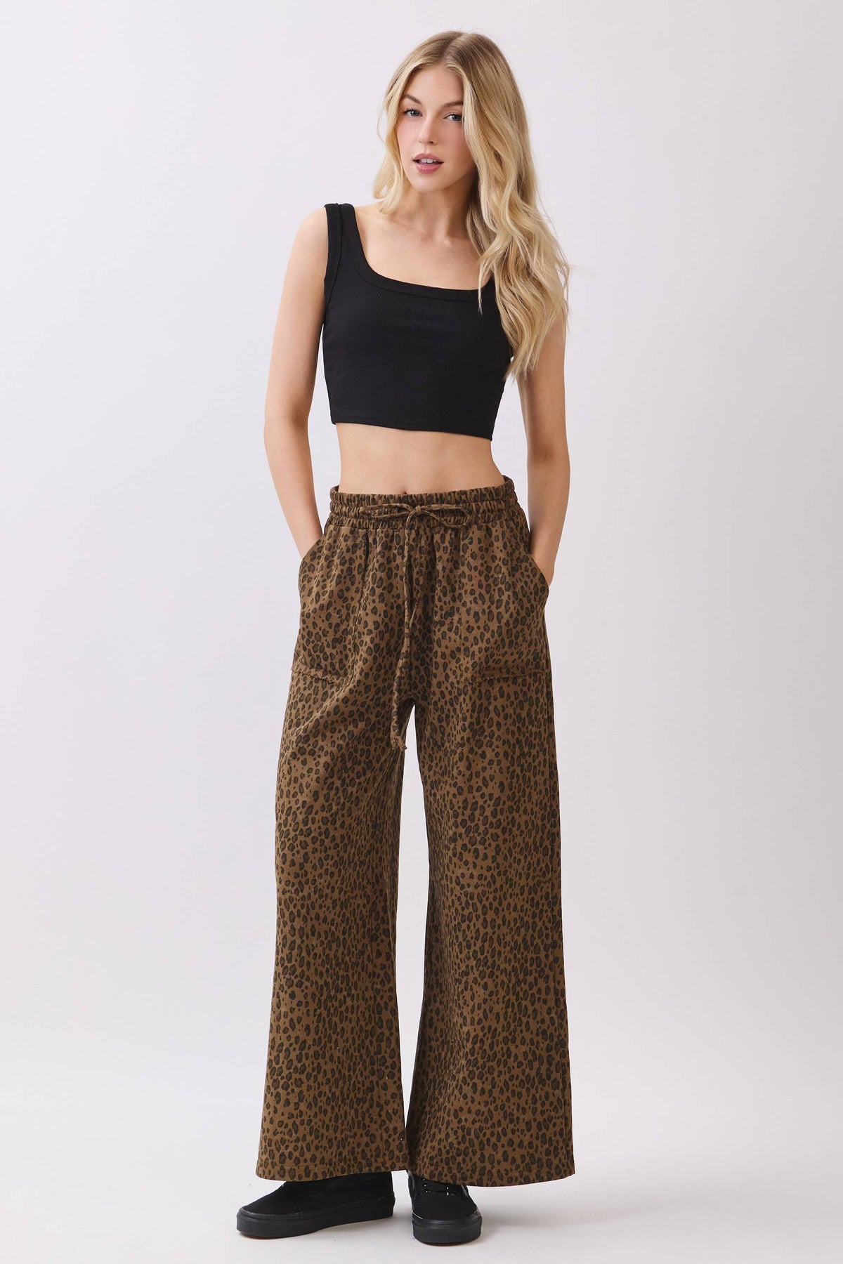 Leopard Drawstring Pants