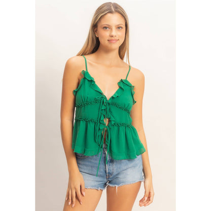 Tiered Tie-Front Top