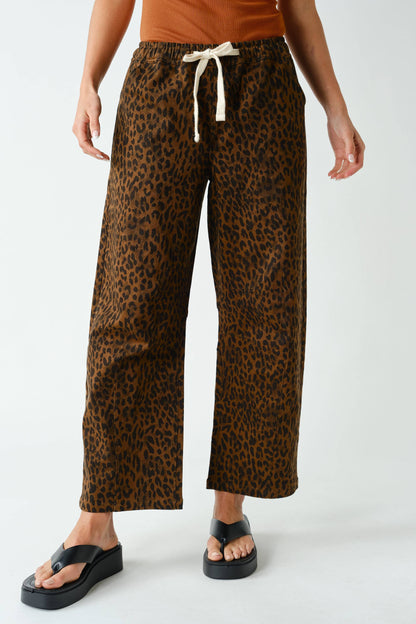 Leopard Lounge Wide-Leg Pants