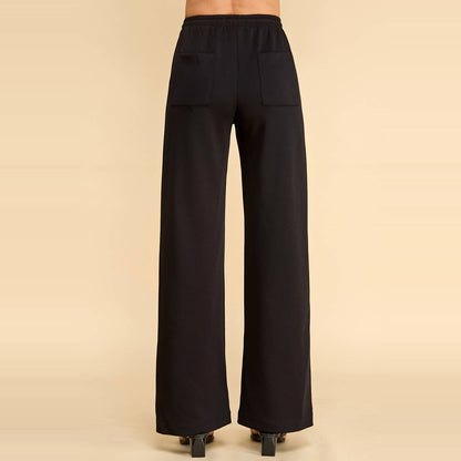 Wide Leg Drawstring Lounge Pants with Pockets