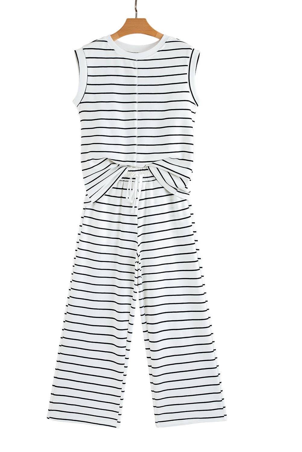 Striped Short Sleeve Pant Set