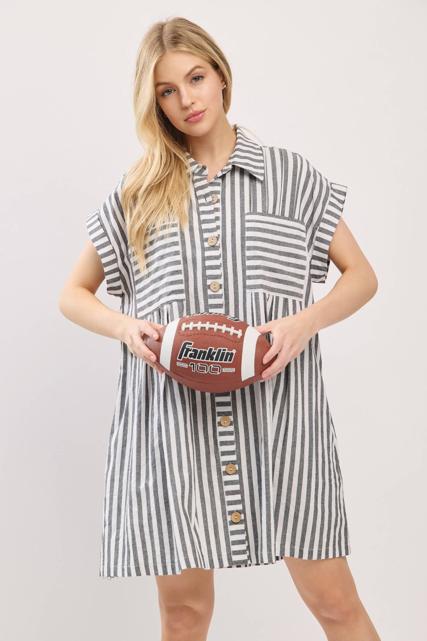 Striped Button Down Dress