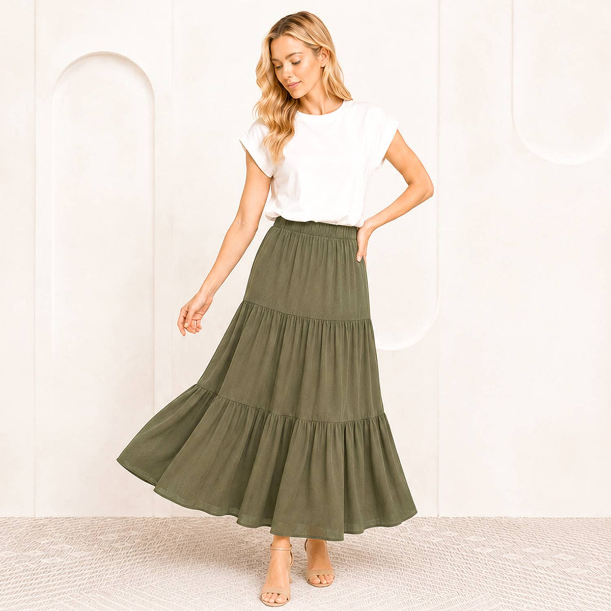 Tiered Maxi Skirt